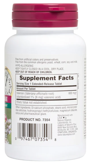 NaturesPlus Valerian 600 mg 30 Vegetarian Tablets