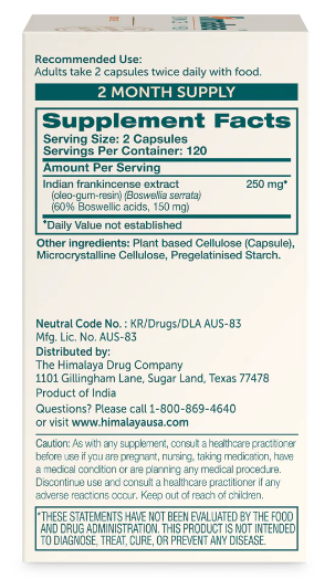 Himalaya Boswellia 240 Vegetarian Capsules