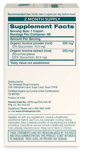 Himalaya Organic Licorice 60 Caplets