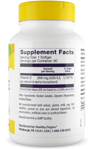 Healthy Origins Vitamin E 268mg 90 Softgels