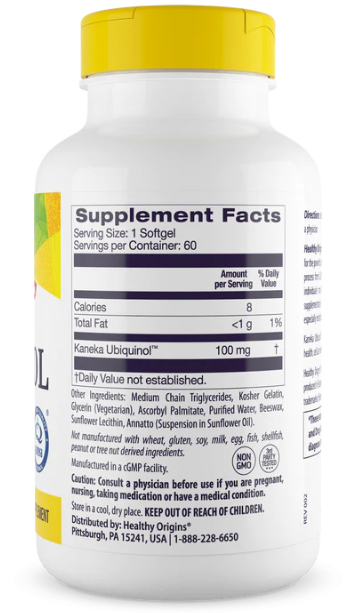 Healthy Origins Ubiquinol 100 mg 60 Soft Gels