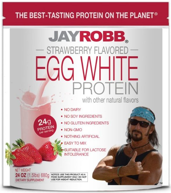 Jay Robb Strawberry Flavored Egg White Protein Powder 24oz