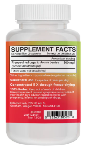 Eclectic Herb Aronia Berry 450 mg 50 Veg Caps