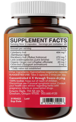 Eclectic Herb Elderberry Immune 475 mg 50 Veg Caps
