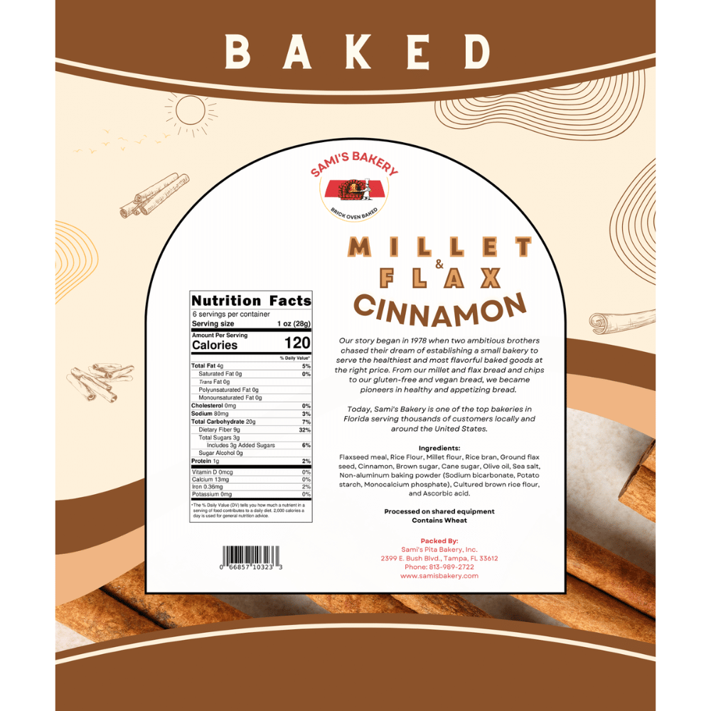 Sami's  Millet Flax Cinnamon Pita Chip