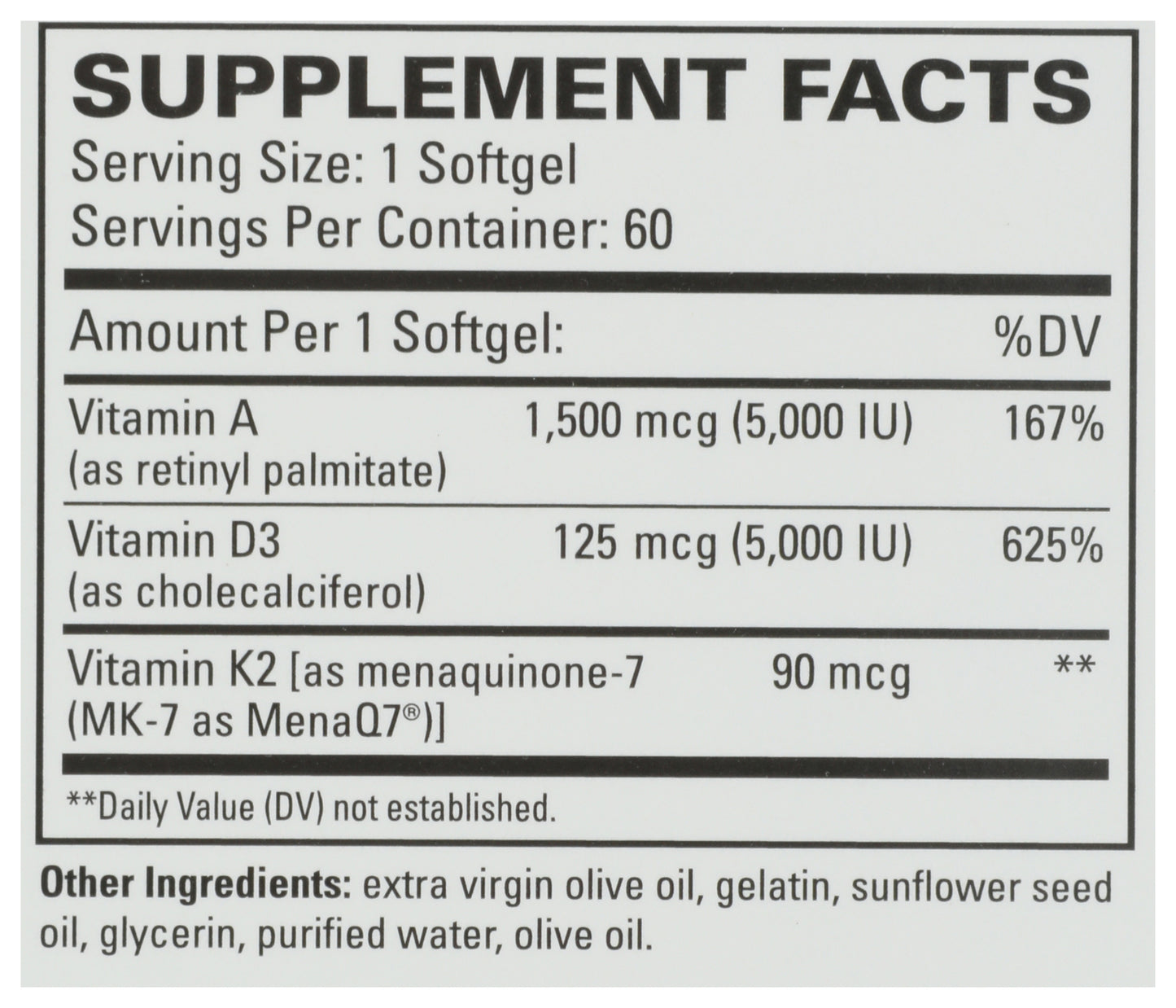 Terry Naturally A/D3/K2 60 Softgels