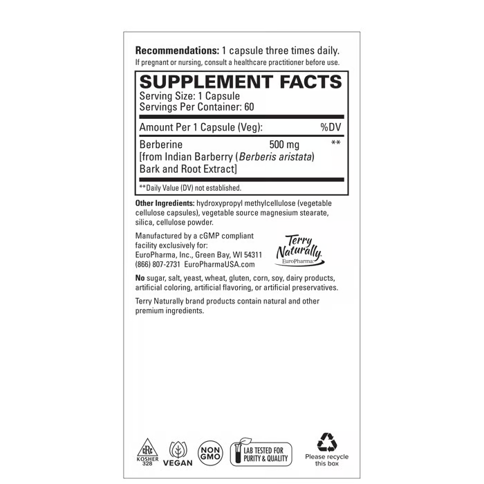 Terry Naturally Berberine 500mg 60ct
