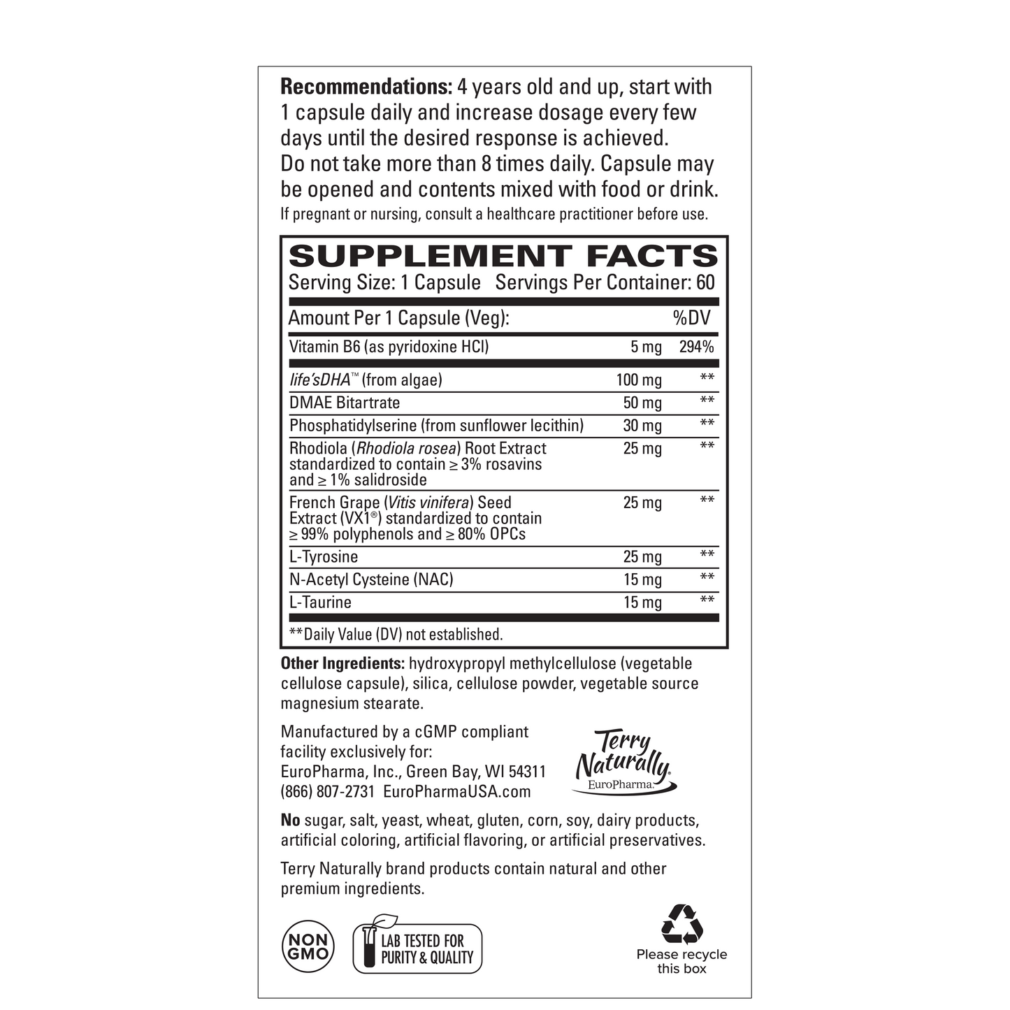 Terry Naturally Calm Kids 60 Capsules