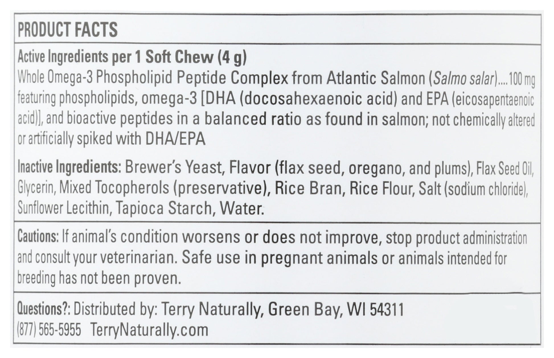 Terry Naturally Intelligent Omega from Salmon 60 Soft Chews