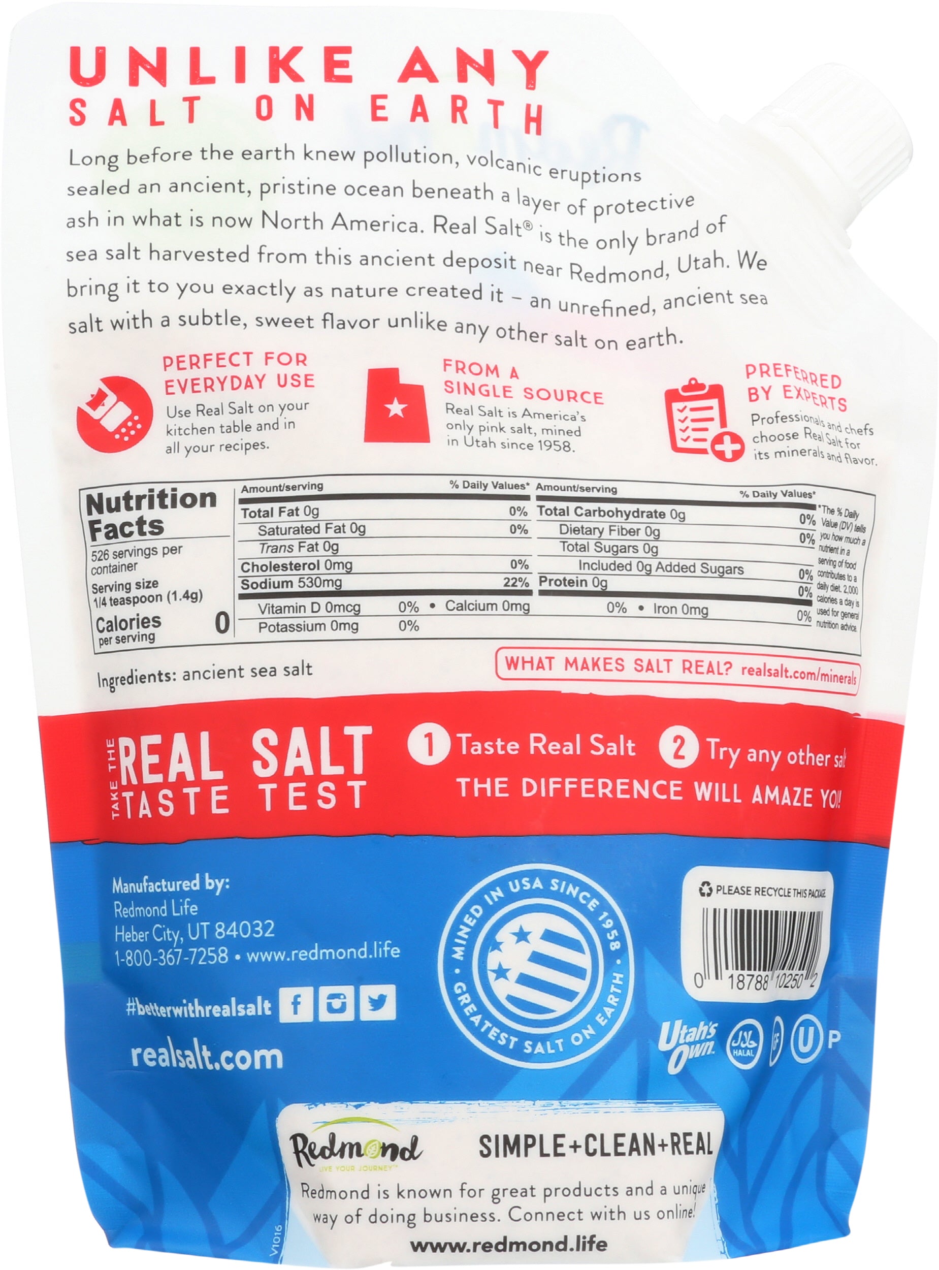 Redmond Real Salt Ancient Fine Sea Salt 26 oz