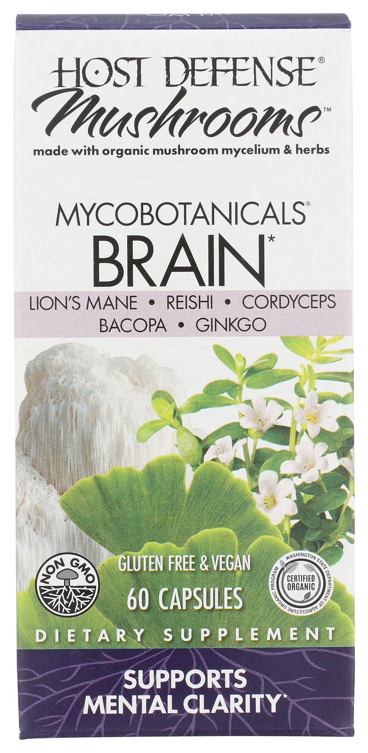 Host Defense Mushrooms Mycobotanicals Brain 60 Capsules