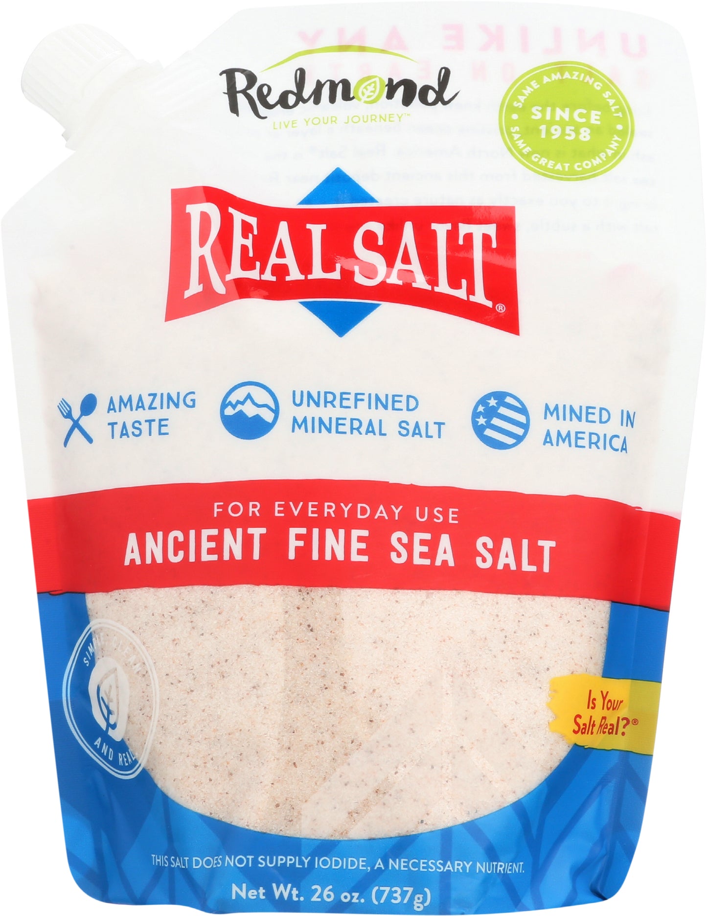 Redmond Real Salt Ancient Fine Sea Salt 26 oz