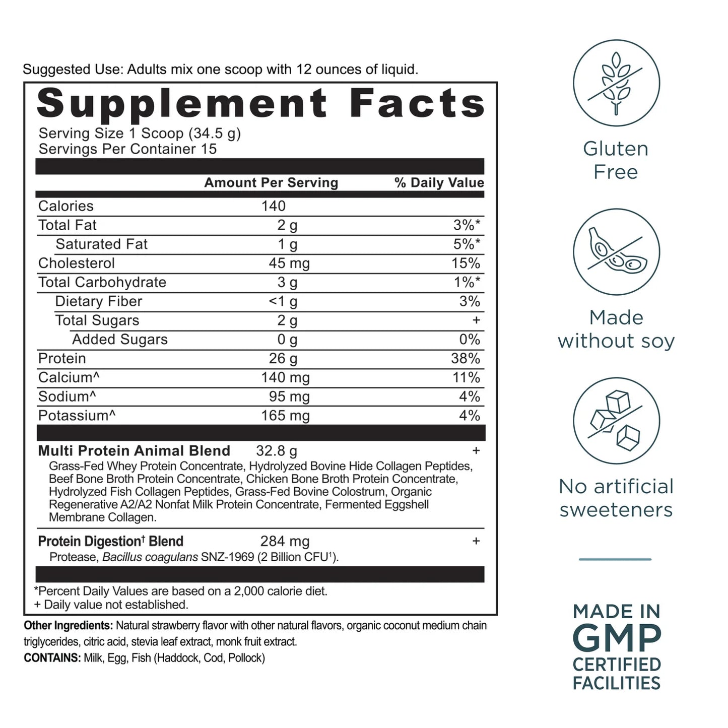 Ancient Nutrition Multi Protein Animal - Strawberry