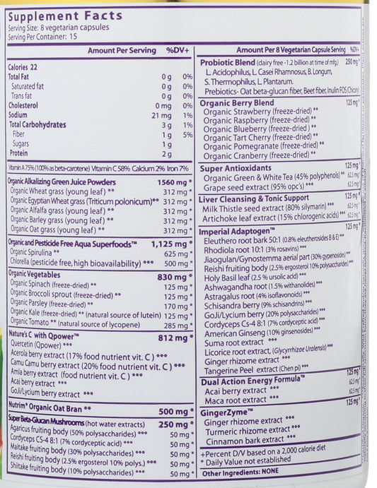 Paradise Herbs Orac Energy Greens 120 vc