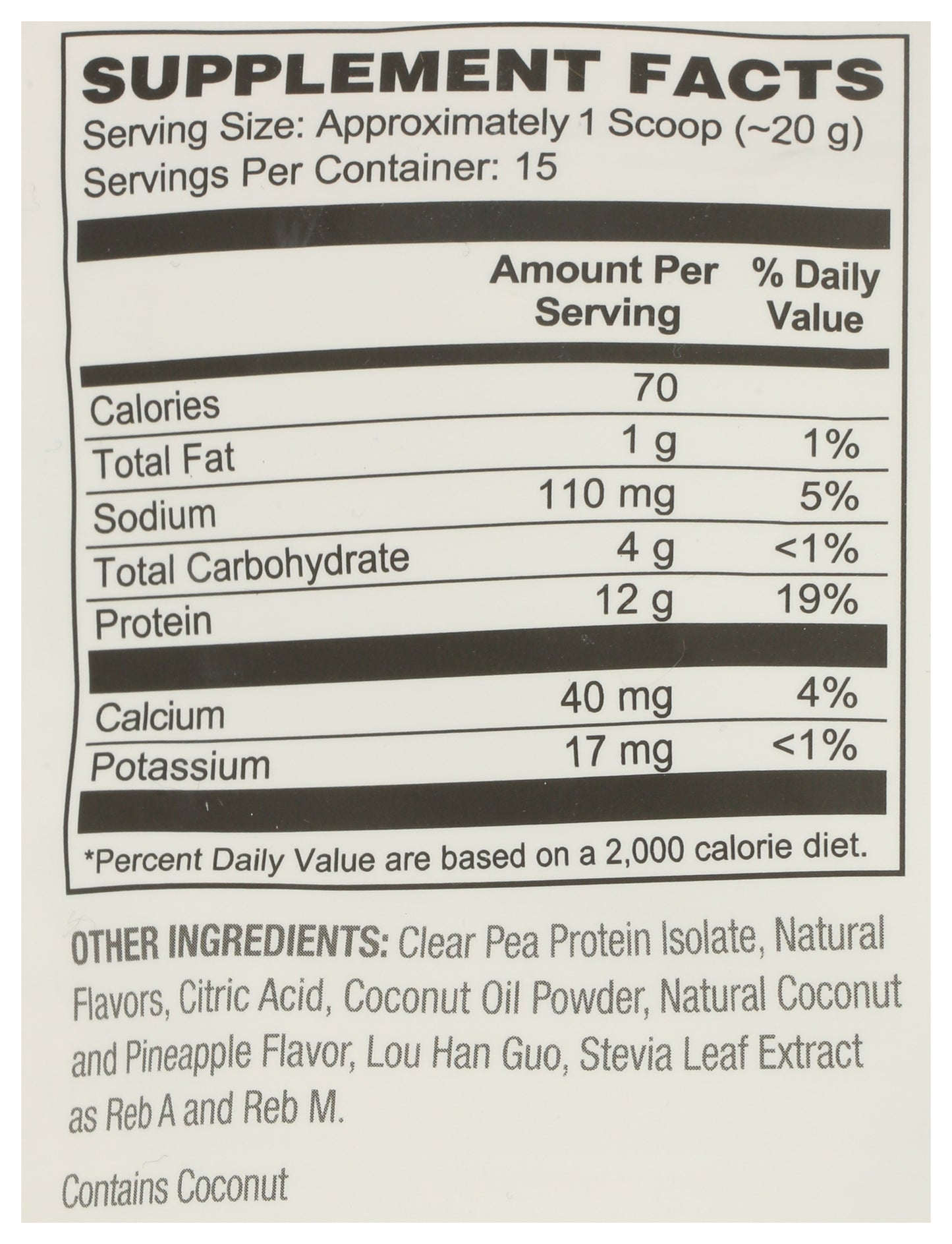 Plant Fusion Clear Protein Pineapple Coconut 10oz