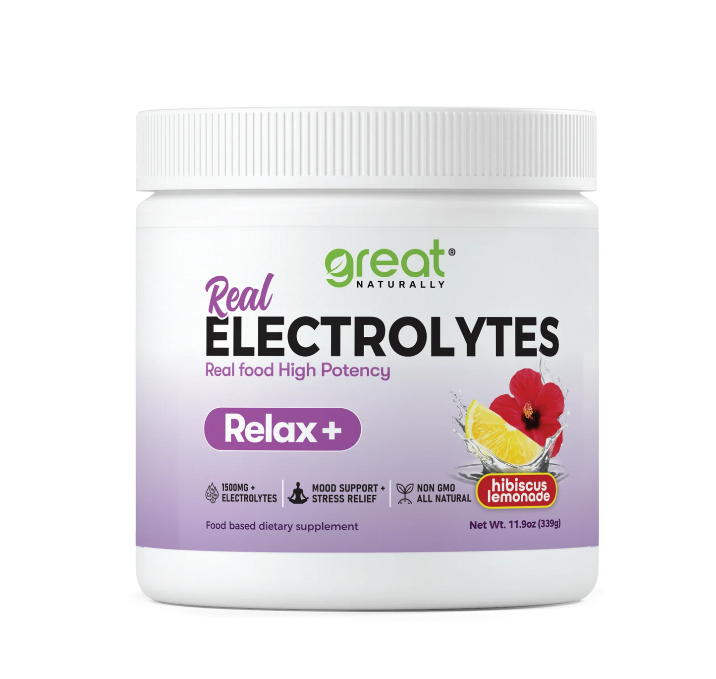 Real Electrolytes Relax+ Hibiscus Lemon