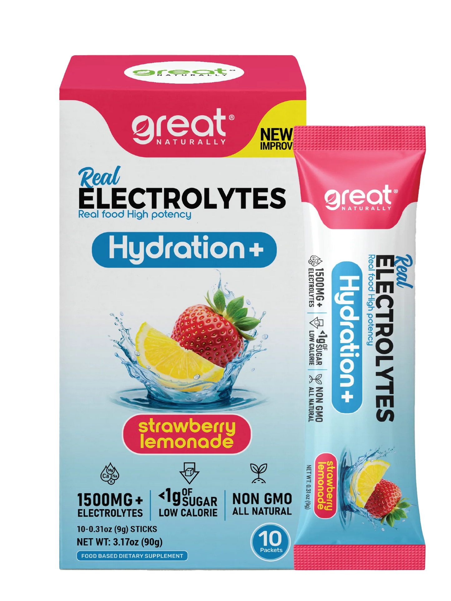 Real Electrolytes Hydration + Strawberry Lemonade