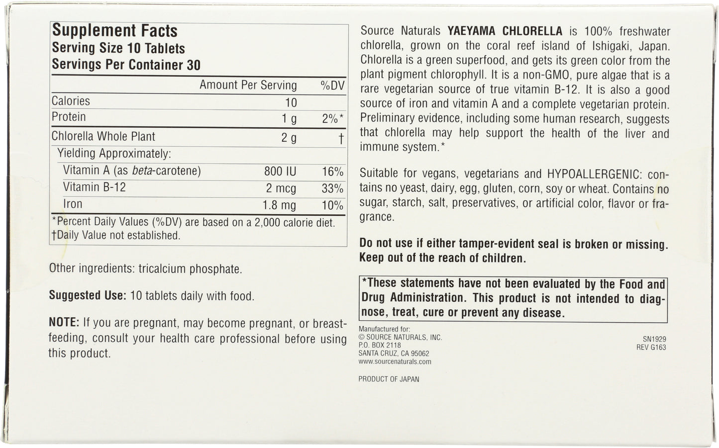 Source Naturals Chlorella 300tb