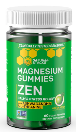 Natural Stacks Magnesium Gummies Zen with Ashwagandha & L-Theanine 60 Vegan Gummies