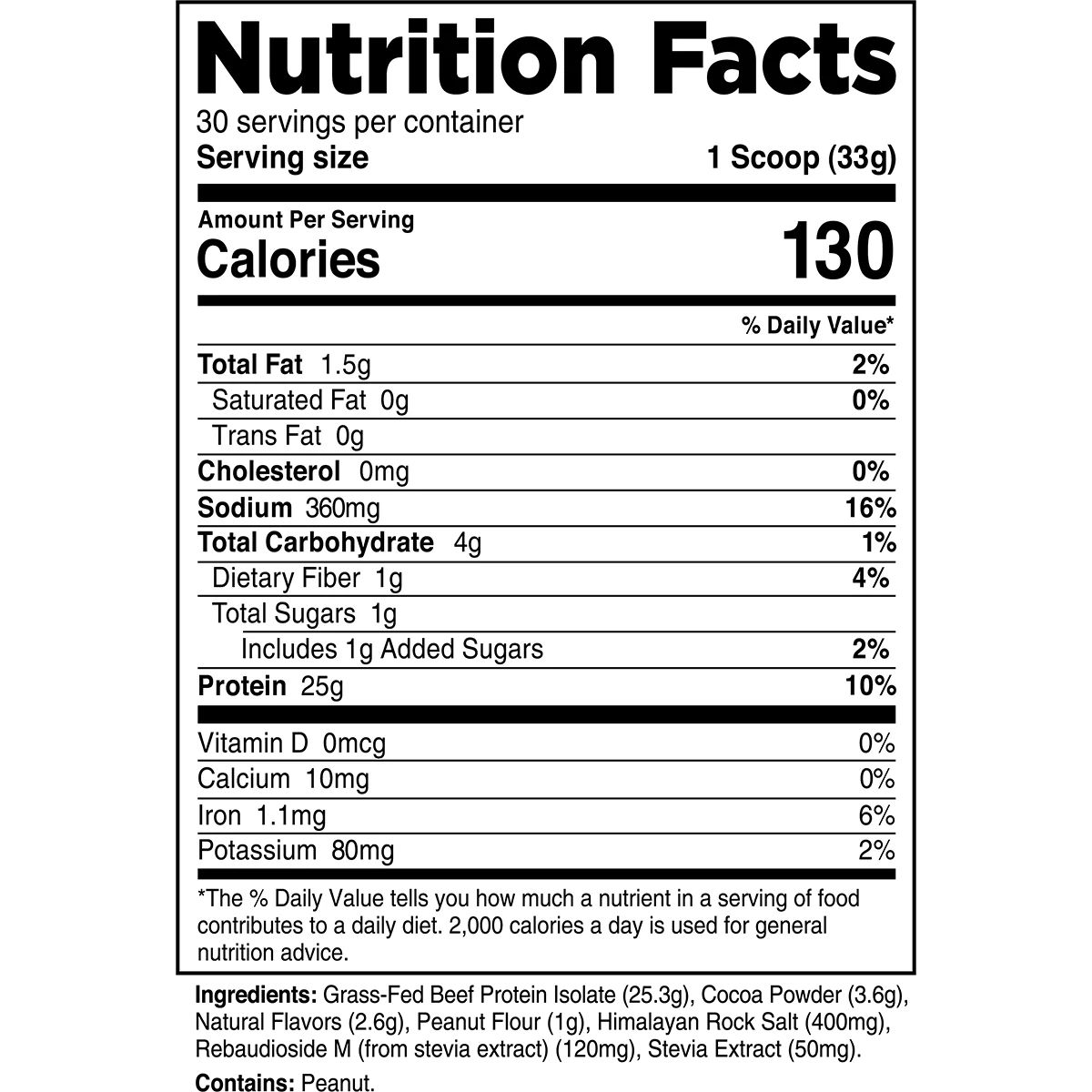 Transparent Labs Grass-Fed Beef Protein Chocolate Peanut Butter