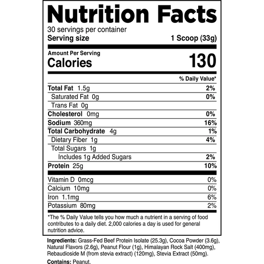 Transparent Labs Grass-Fed Beef Protein Chocolate Peanut Butter