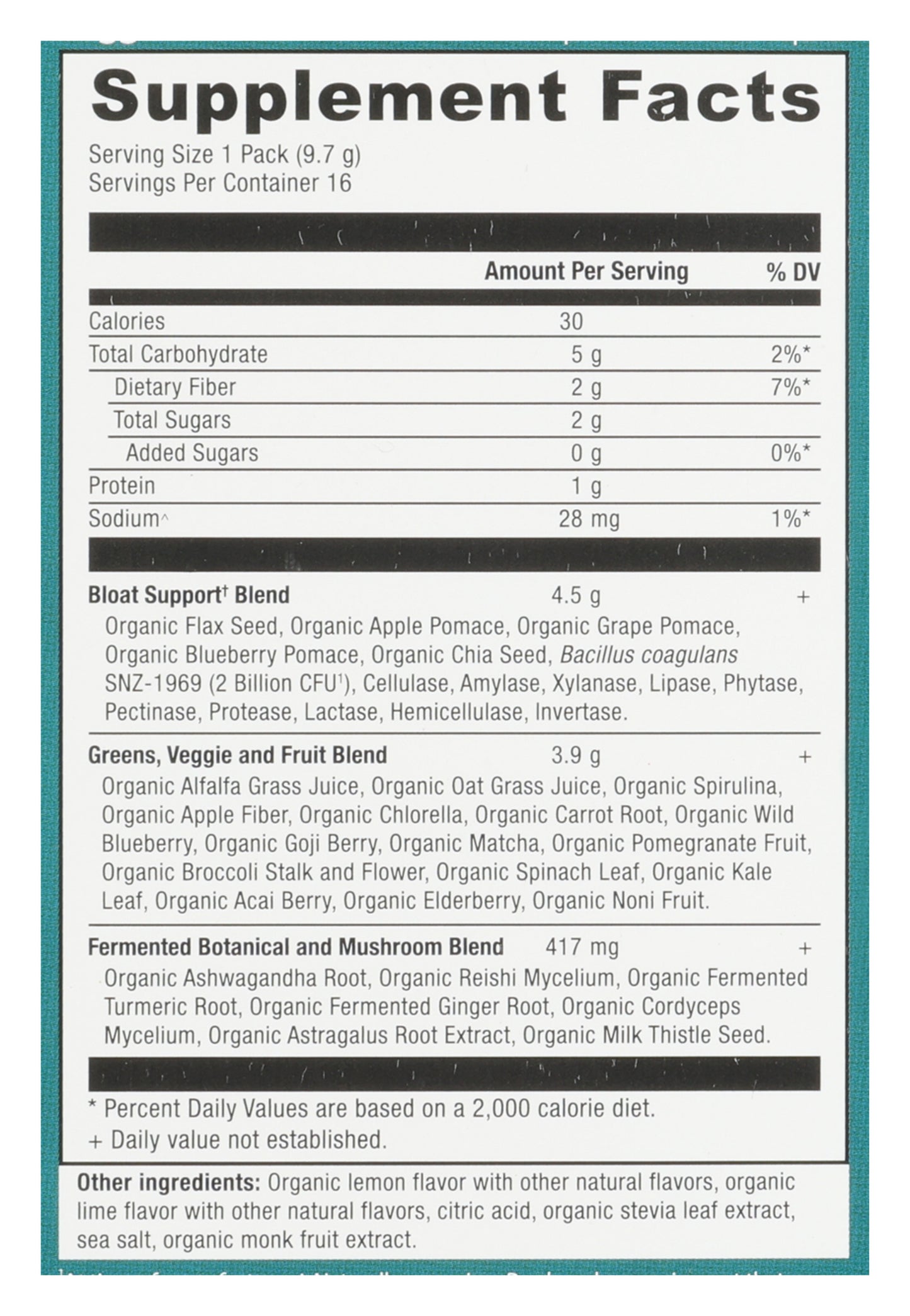 Ancient Nutrition Bloat Relief Apple Greens 16pk