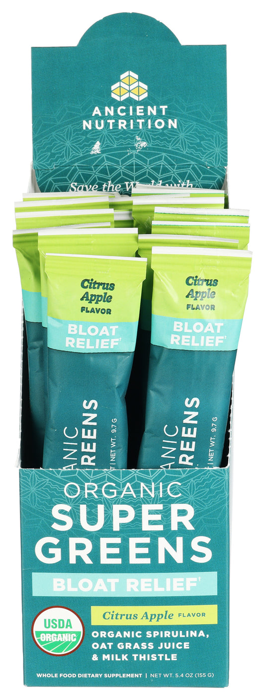 Ancient Nutrition Bloat Relief Apple Greens 16pk