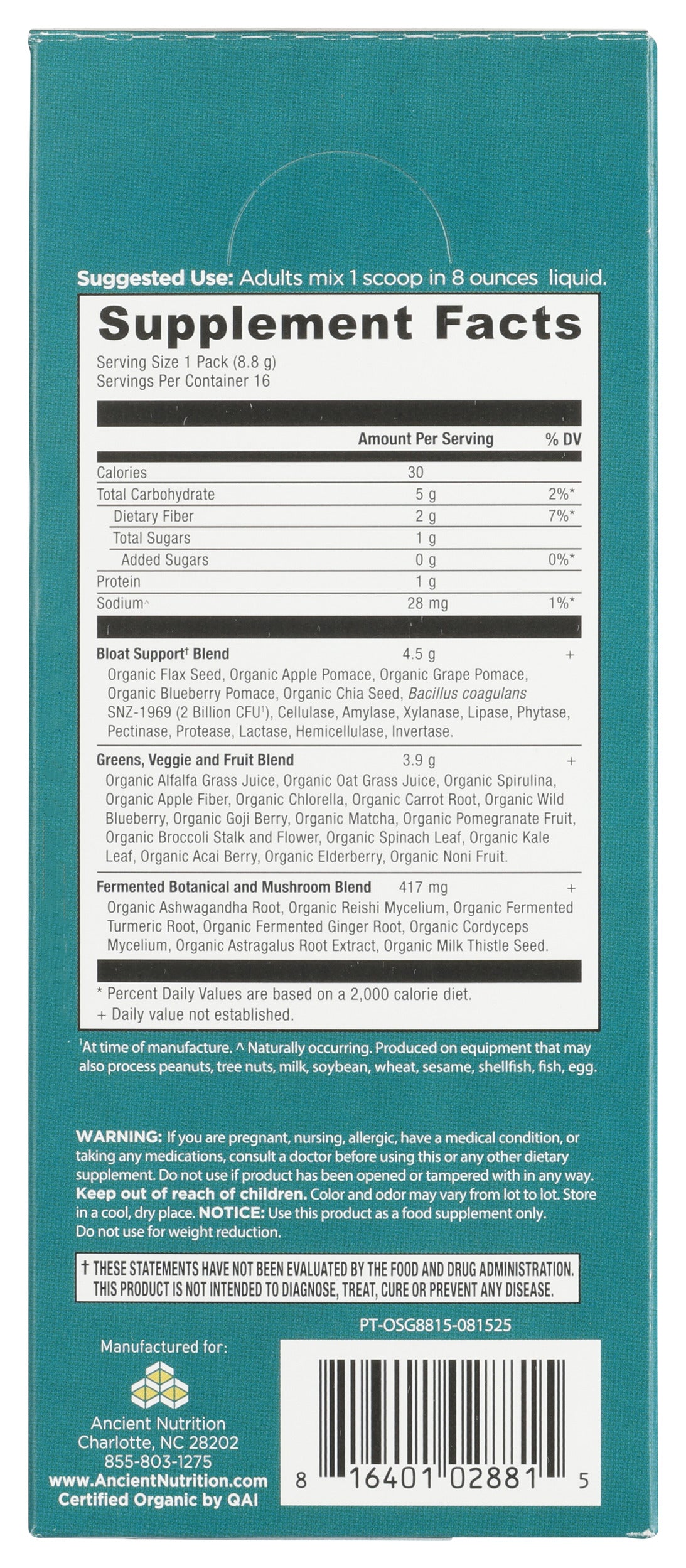 Ancient Nutrition Bloat Relief Unflavored