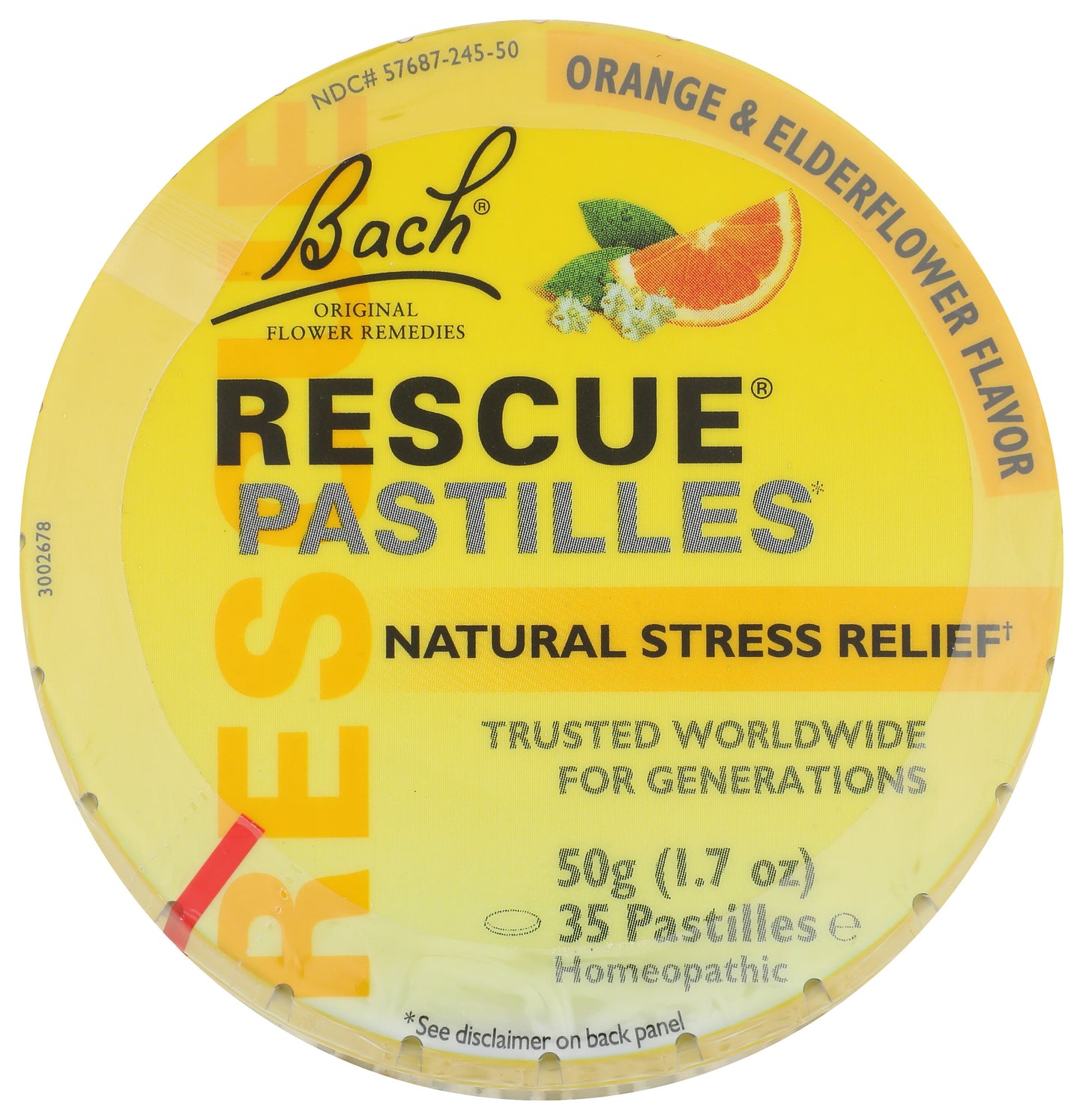 Bach Rescue Pastilles Orange & Elderflower 35ct