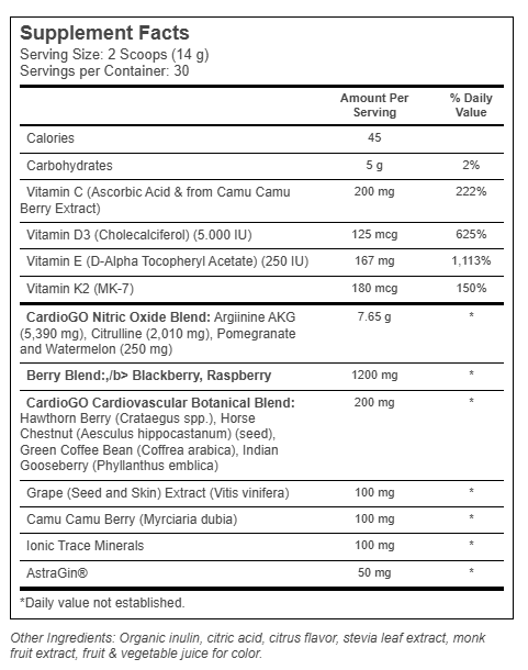 BIONOX CardioGo Citrus 14.82 oz 30 servings