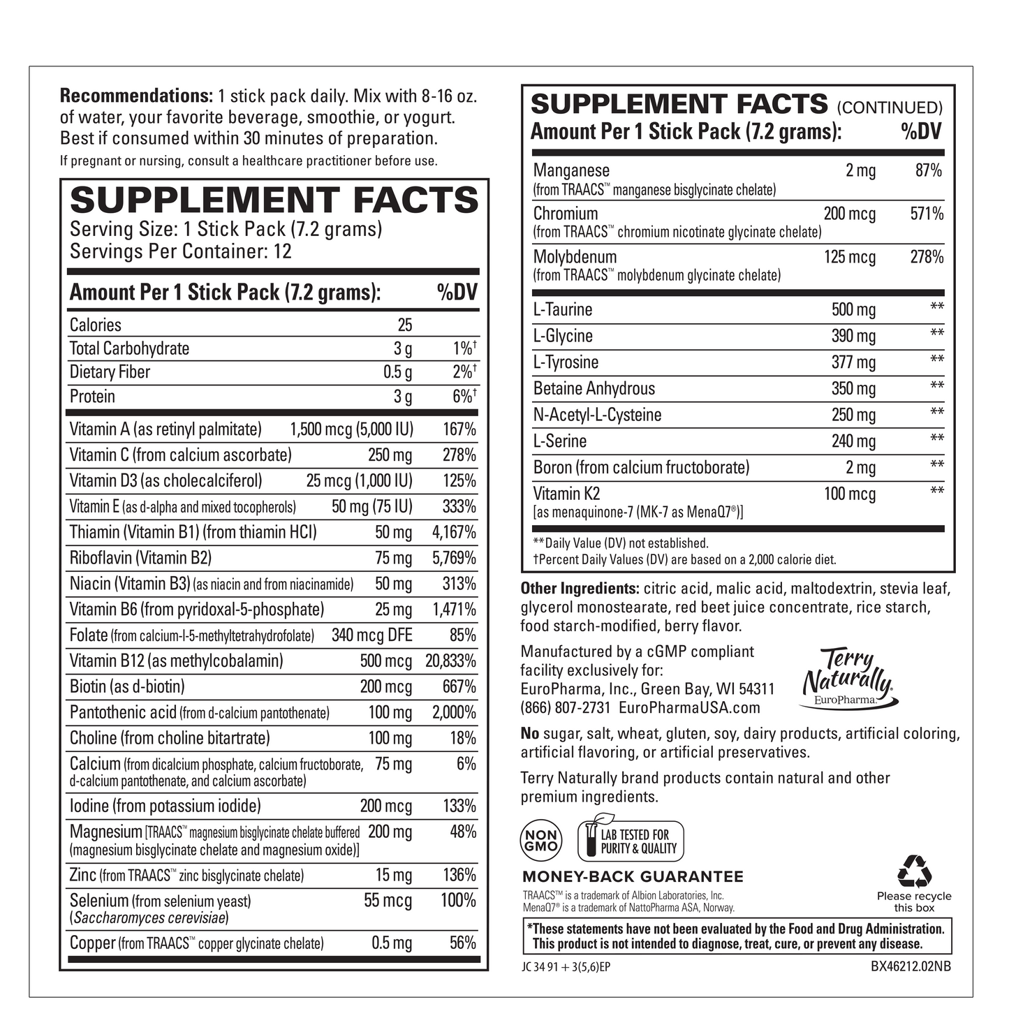 Terry Naturally Fatigued to Fantastic Drink Mix 12ct