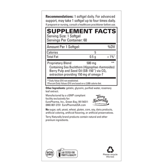 Terry Naturally Omega-7 Sea Buckthorn 60ct