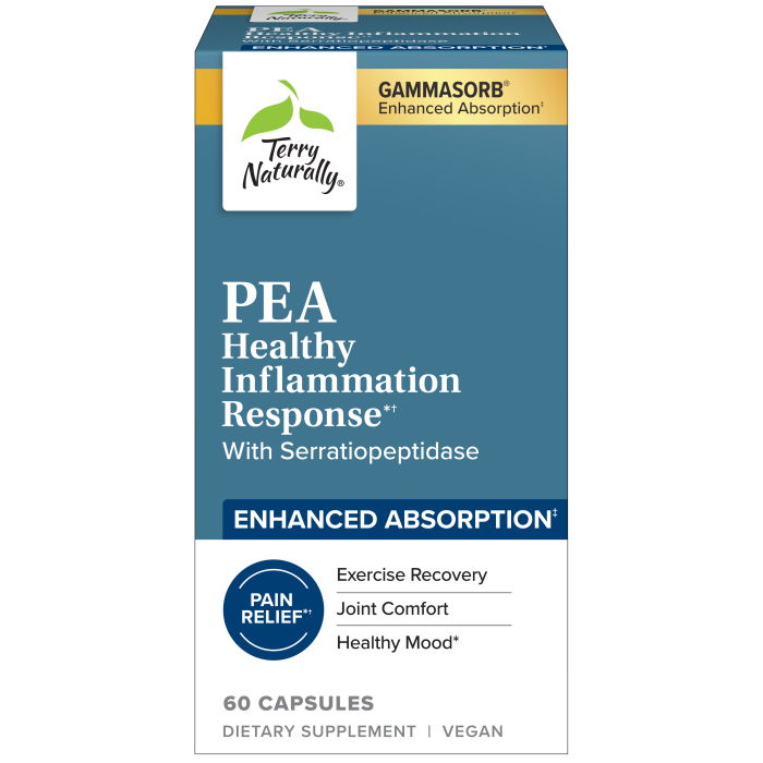 Terry Naturally PEA Healthy Inflammation Response w/ Serratiopeptidase 60ct