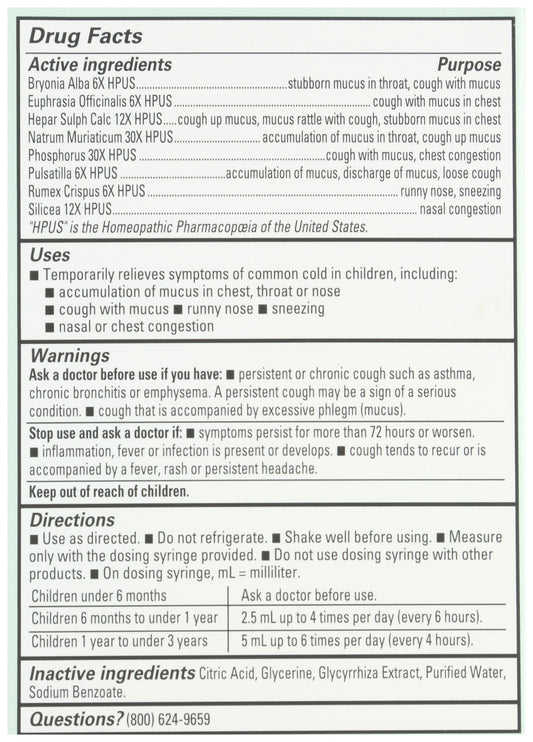 HYL Baby Mucus + Cold Relief 4oz