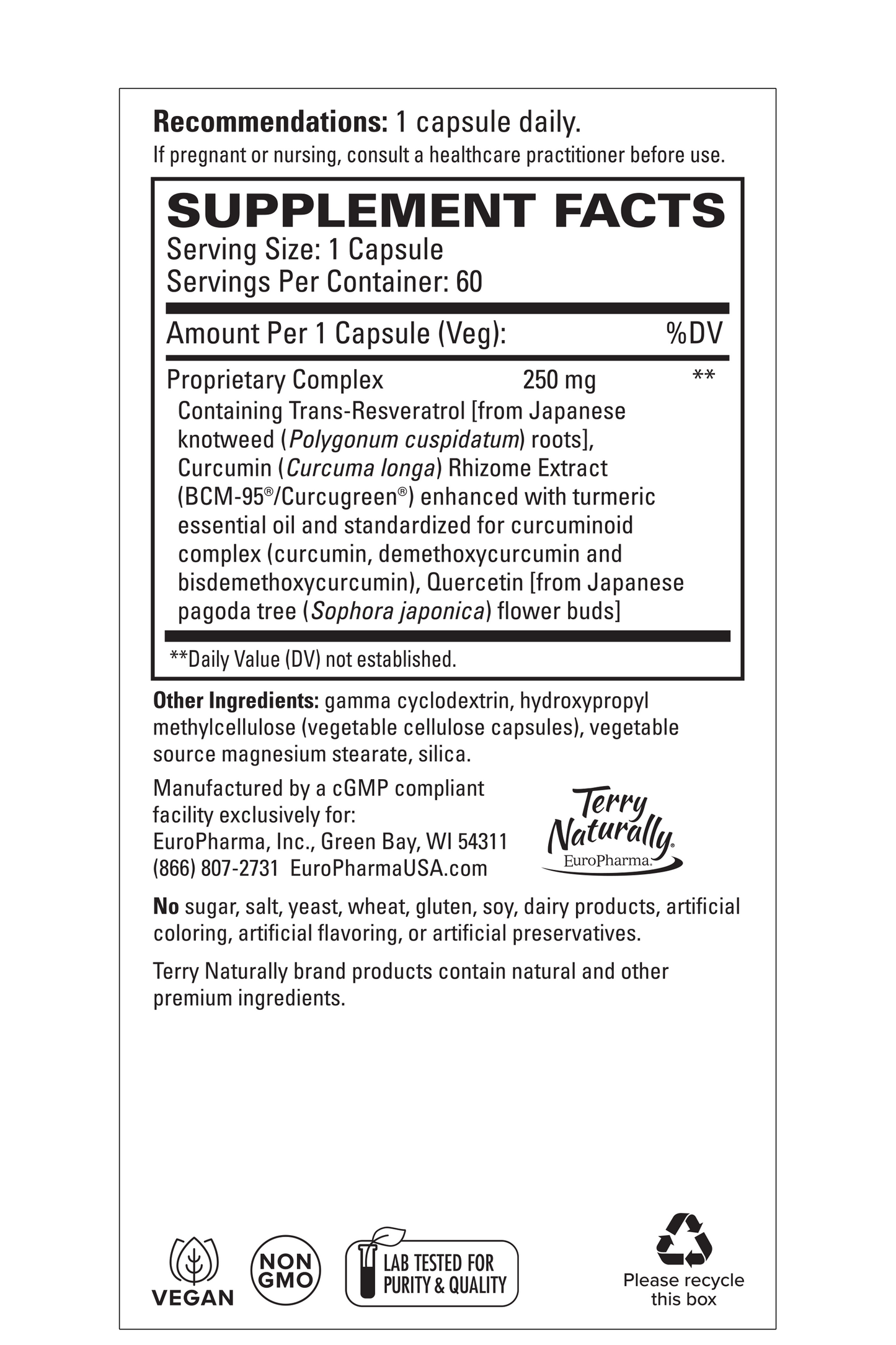 Terry Naturally Resveratrol Complex 60ct