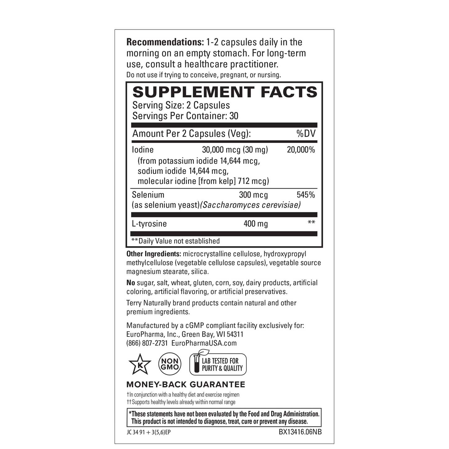 Terry Naturally Thyroid Care Plus 120ct