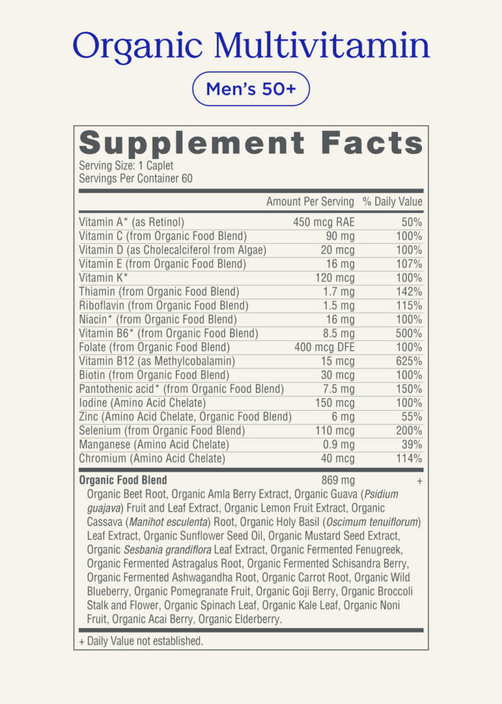 The Good Collective Organic Mens 50+ Multivitamin 60ct