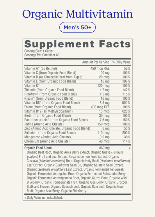 The Good Collective Organic Mens 50+ Multivitamin 60ct
