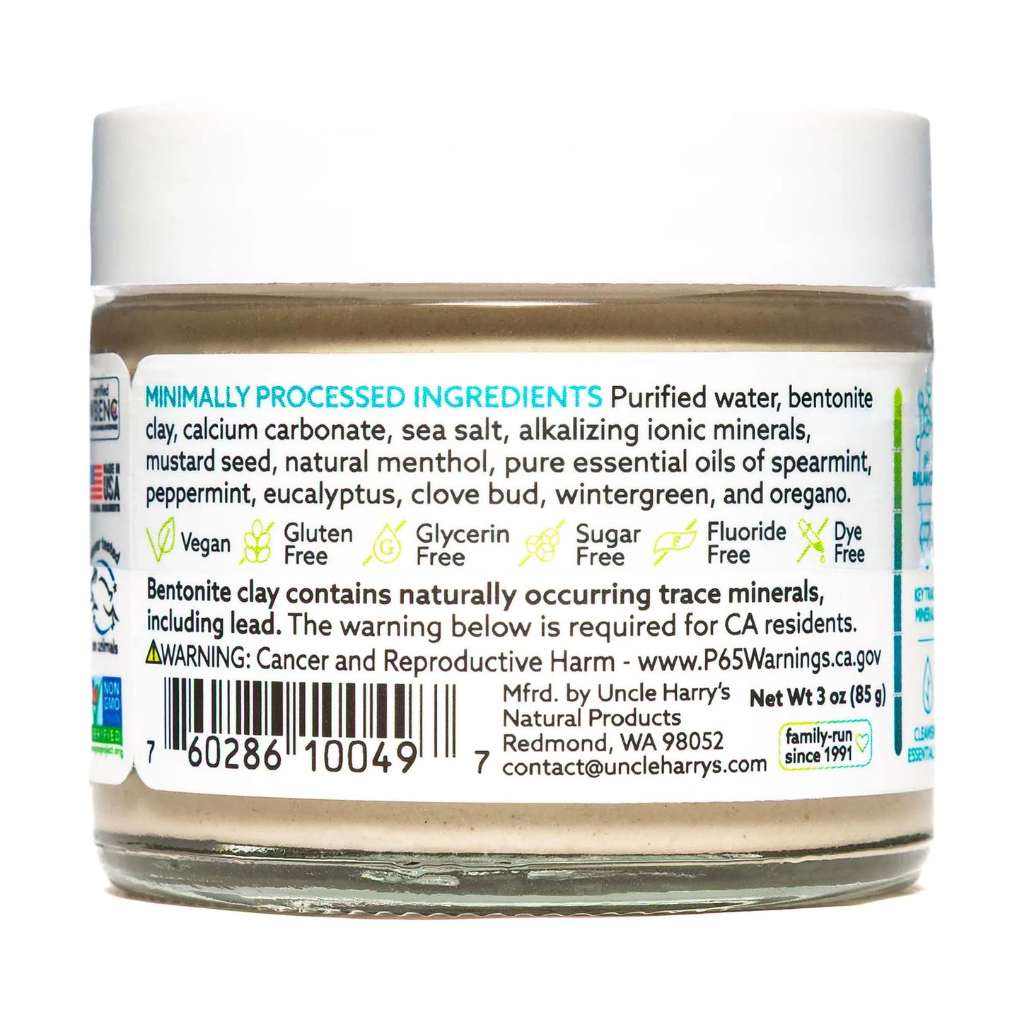 Uncle Harrys Toothpaste Mild Mint