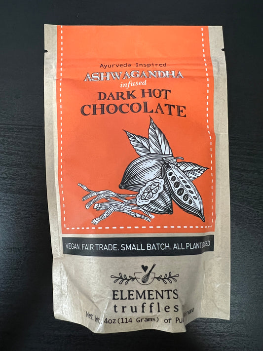 Elements Truffles Ashwagandha Infused Dark Hot Chocolate 4oz Front