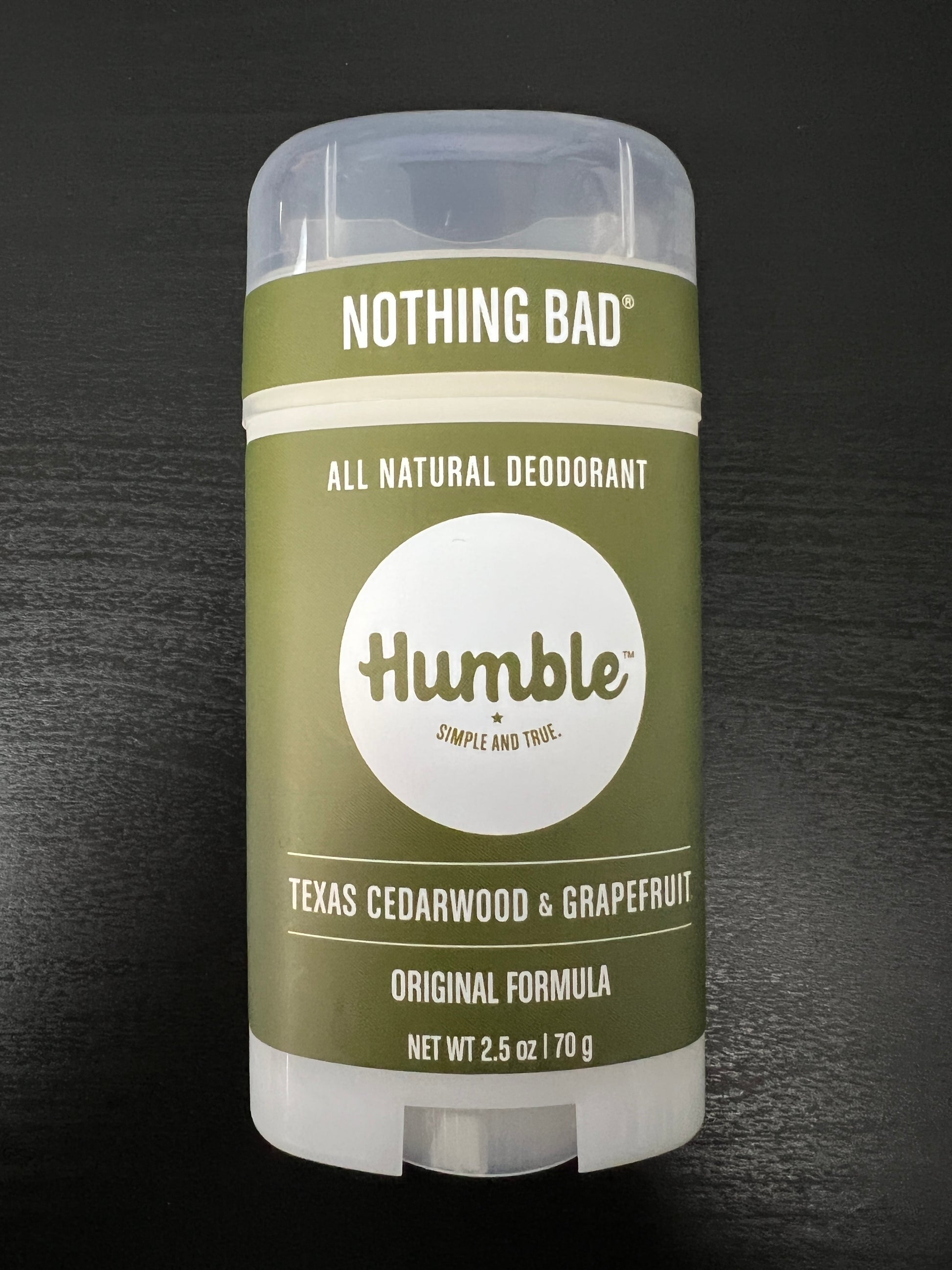 Humble All Natural Deodorant Texas Cedarwood & Grapefruit 2.5oz Front