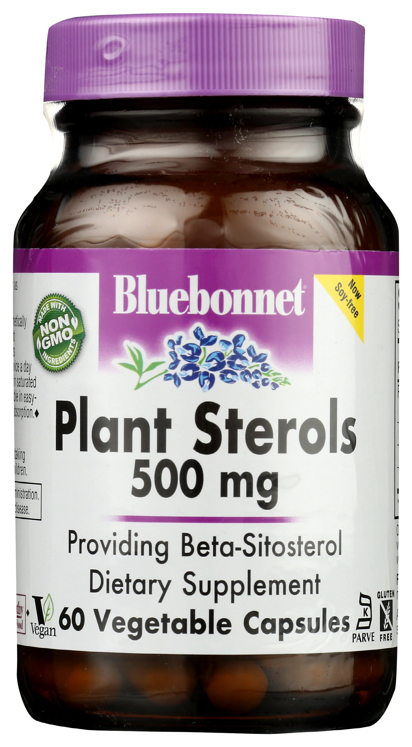 Bluebonnet Plant Sterols 500 mg 60 Vegetable Capsules Front