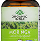 Organic India Moringa 90 Vegetarian Caps Front of Bottle