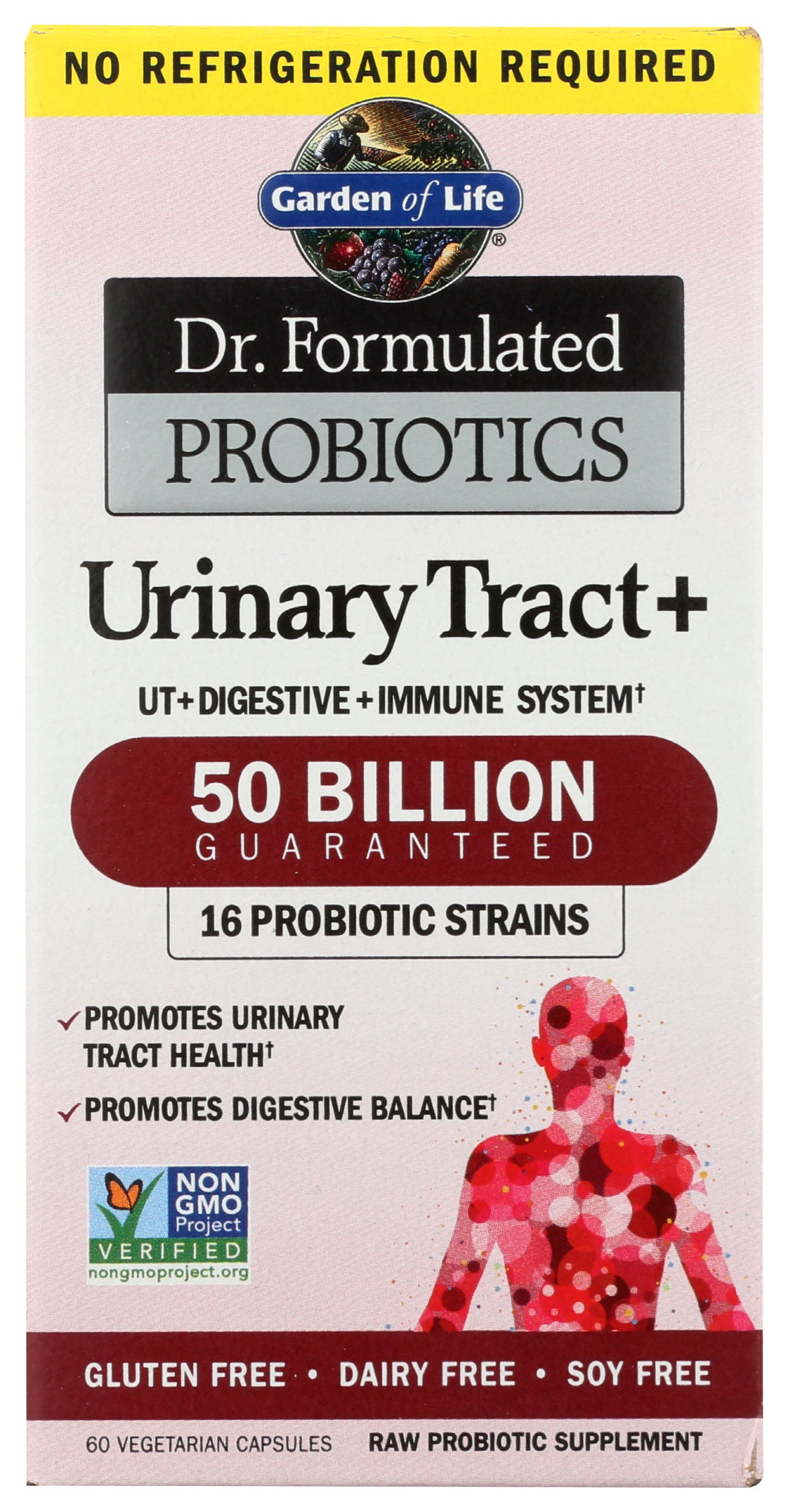 Garden of Life Urinary Tract+ Probiotics 60 Vegetarian Capsules Front