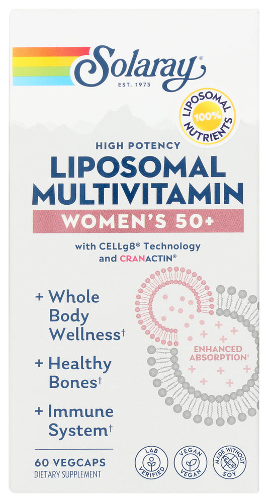 Solaray Women's 50+ Liposomal Multivitamin 60 Vegcaps Front of Box
