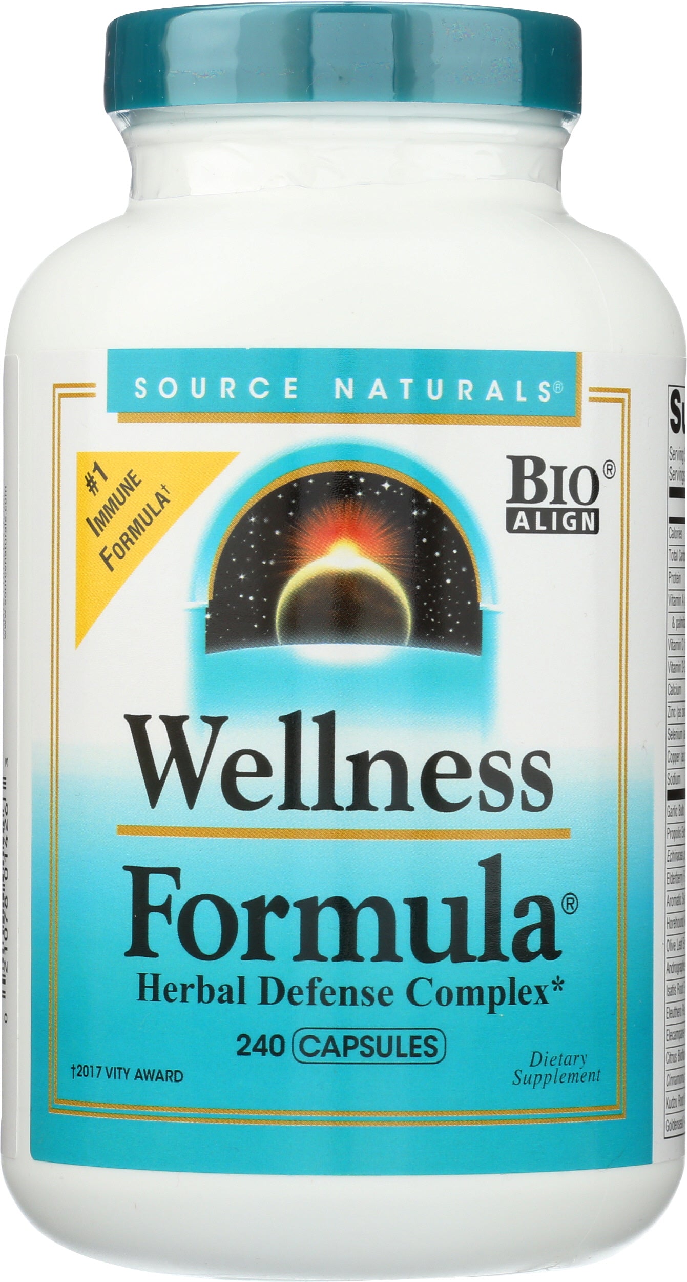 Source Naturals Wellness Formula 240 Capsules Front of Bottle