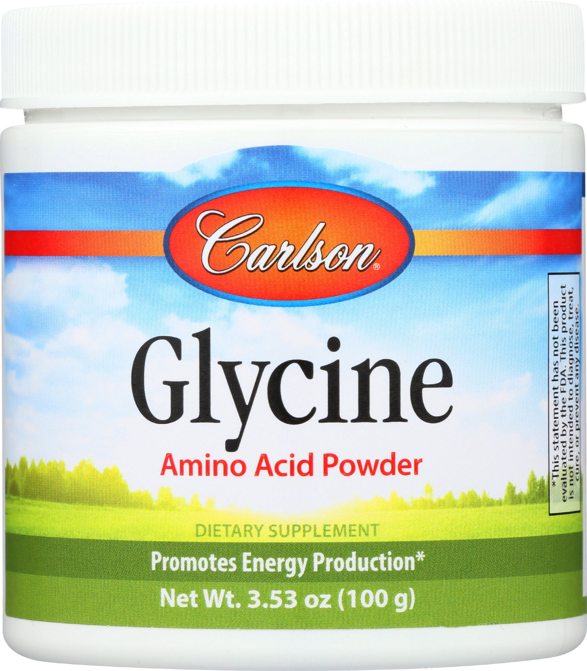 Carlson Glycine Powder 3.53 Oz. Front