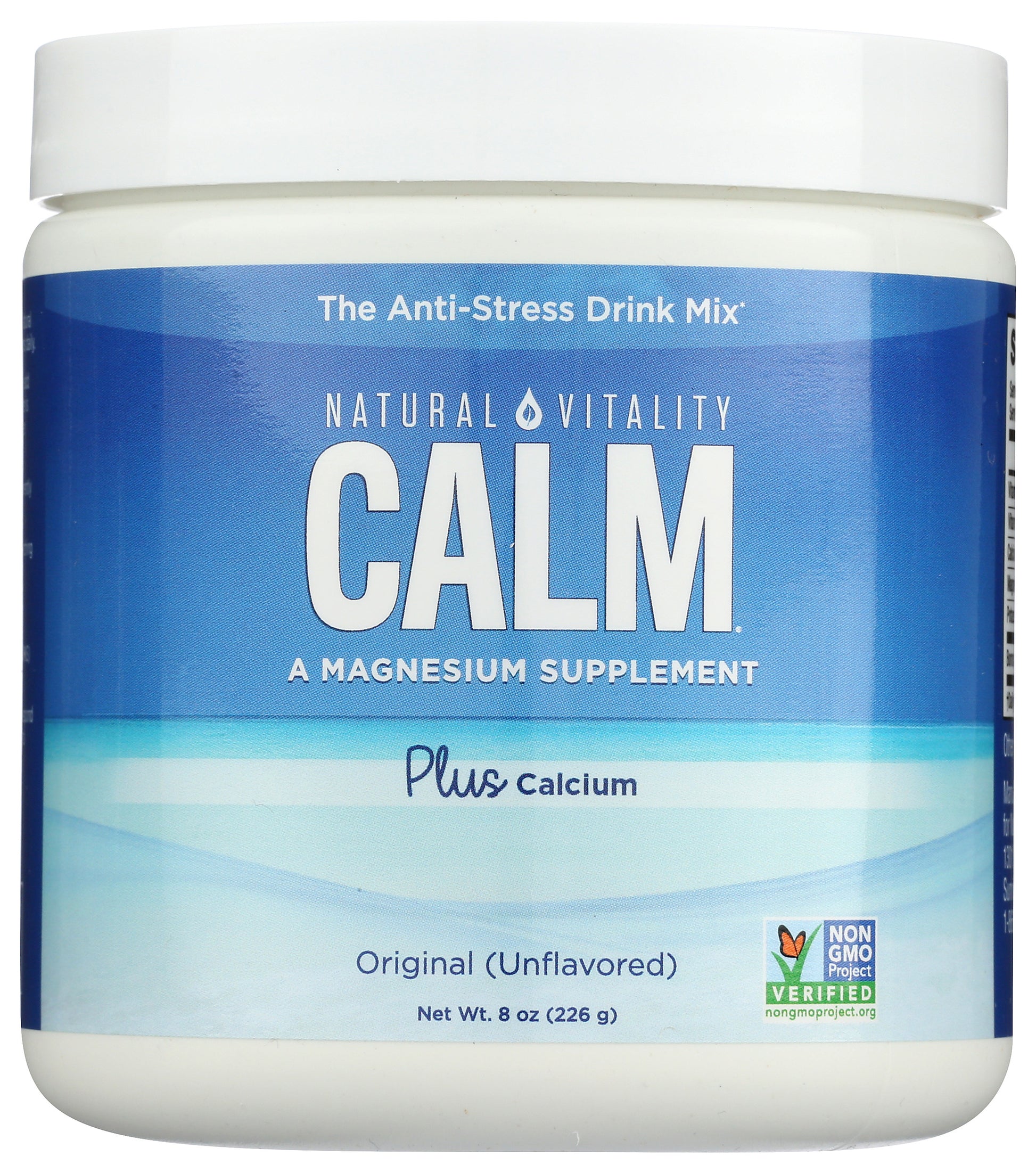 Natural Vitality Calm Magnesium Supplement Plus Calcium 8oz Front of Bottle