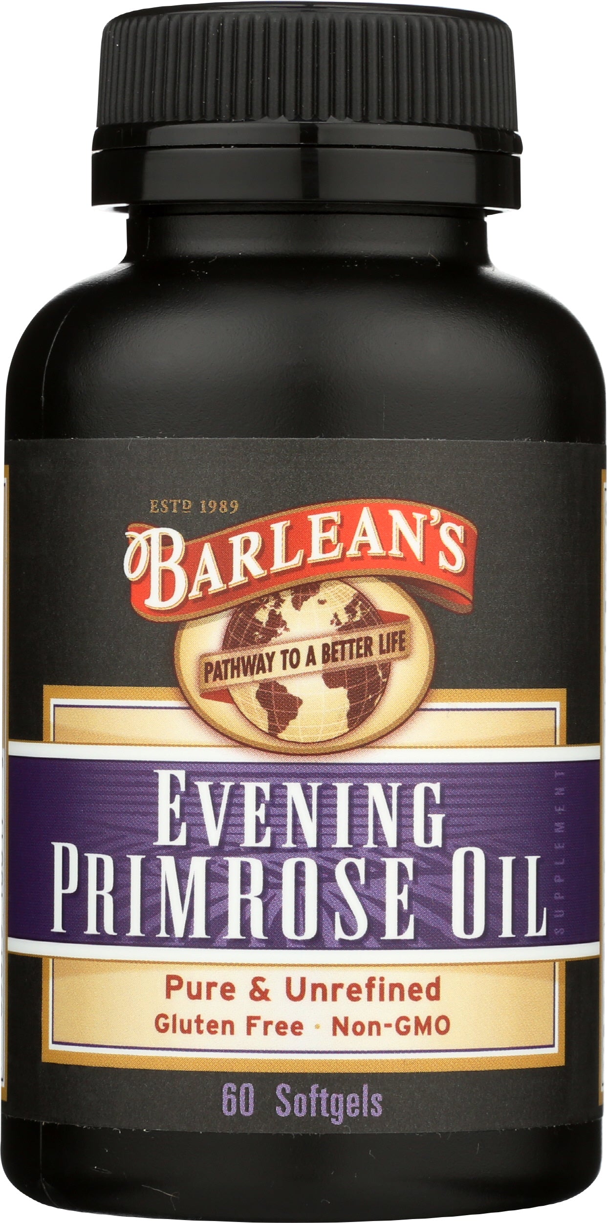 Barlean's Evening Primrose Oil 60 Softgels Front