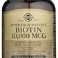 Solgar Biotin 10,000 mcg 120 Capsules Front of Bottle